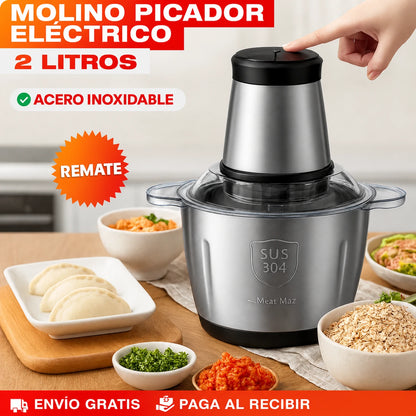 Molino Picador Eléctrico 2L - Acero Inoxidable