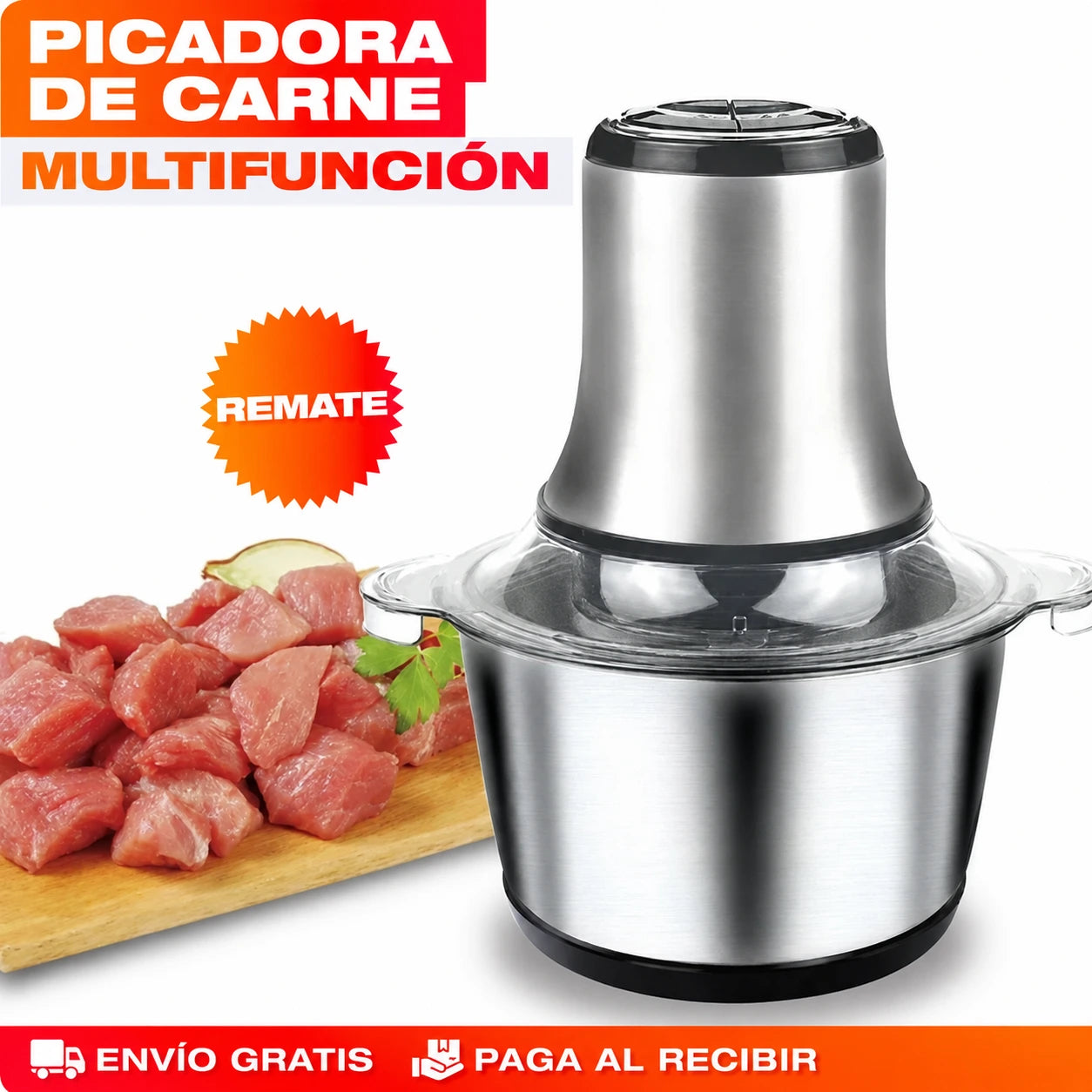 Molino Picador Eléctrico 2L - Acero Inoxidable