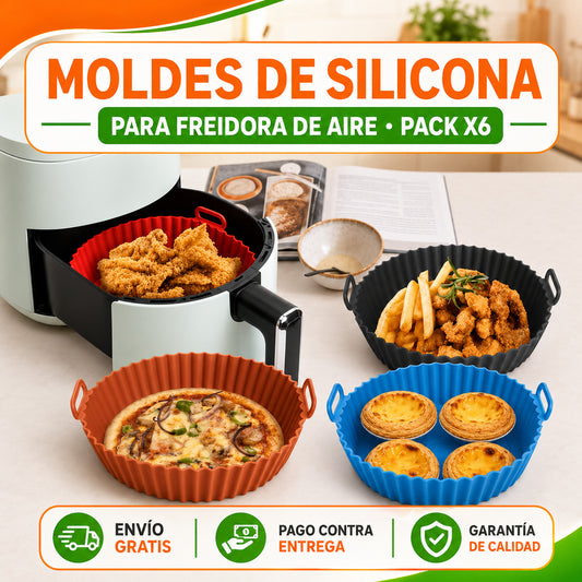 PROMO - Pack 6 - Moldes de Silicona Antiadherentes para Freidora de Aire
