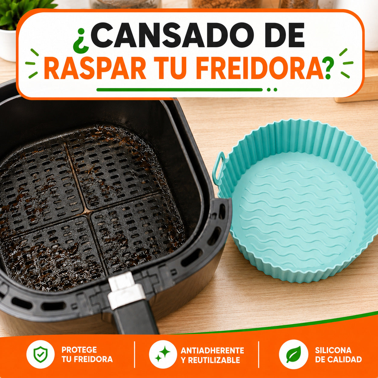 PROMO - Pack 6 - Moldes de Silicona Antiadherentes para Freidora de Aire