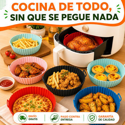PROMO - Pack 6 - Moldes de Silicona Antiadherentes para Freidora de Aire