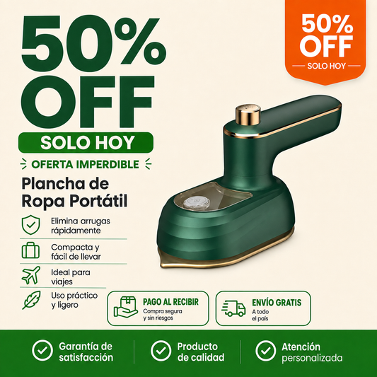 PROMO 50%OFF 🔥 Plancha de Ropa Portátil a Vapor